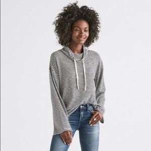 Lucky Brand Cowl Neck Striped Sweatshirt Size L